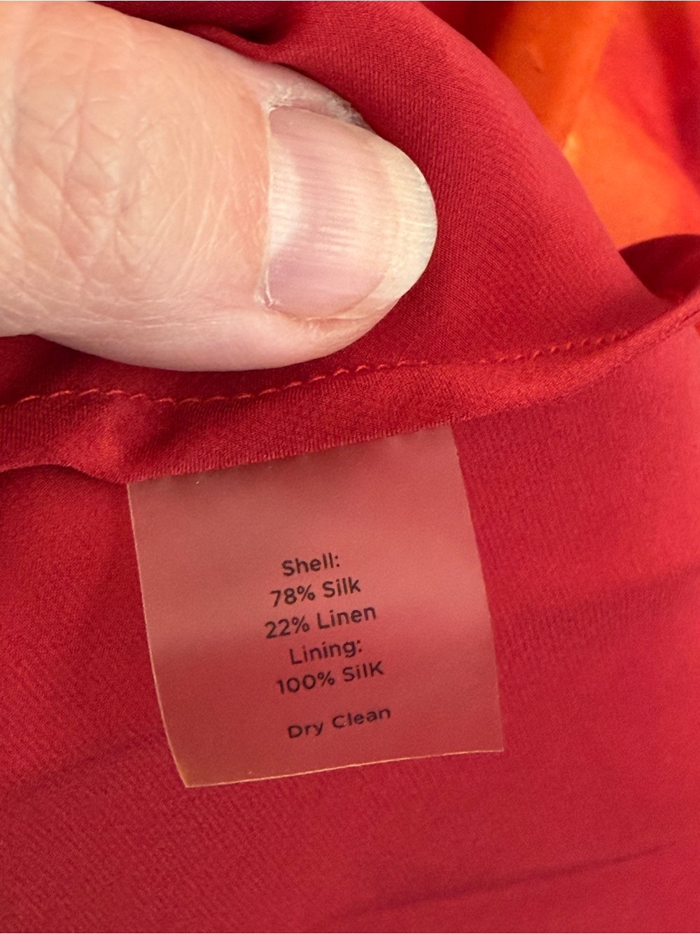 Talbots Orange and Red Sleeveless V‑Neck Midi Dress - Picture 7 of 8